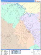 Johnson City Digital Map Color Cast Style